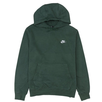 Nike Women Dark Green Pullover Hoodie M Cotton Blend Logo Design