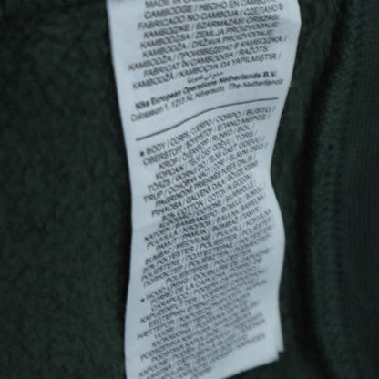 Nike Women Dark Green Pullover Hoodie M Cotton Blend Logo Design