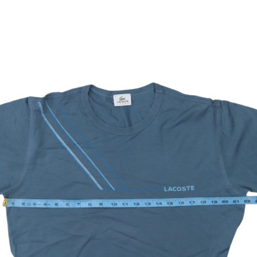 Lacoste Men Blue Cotton Short Sleeve Crew Neck T-Shirt M