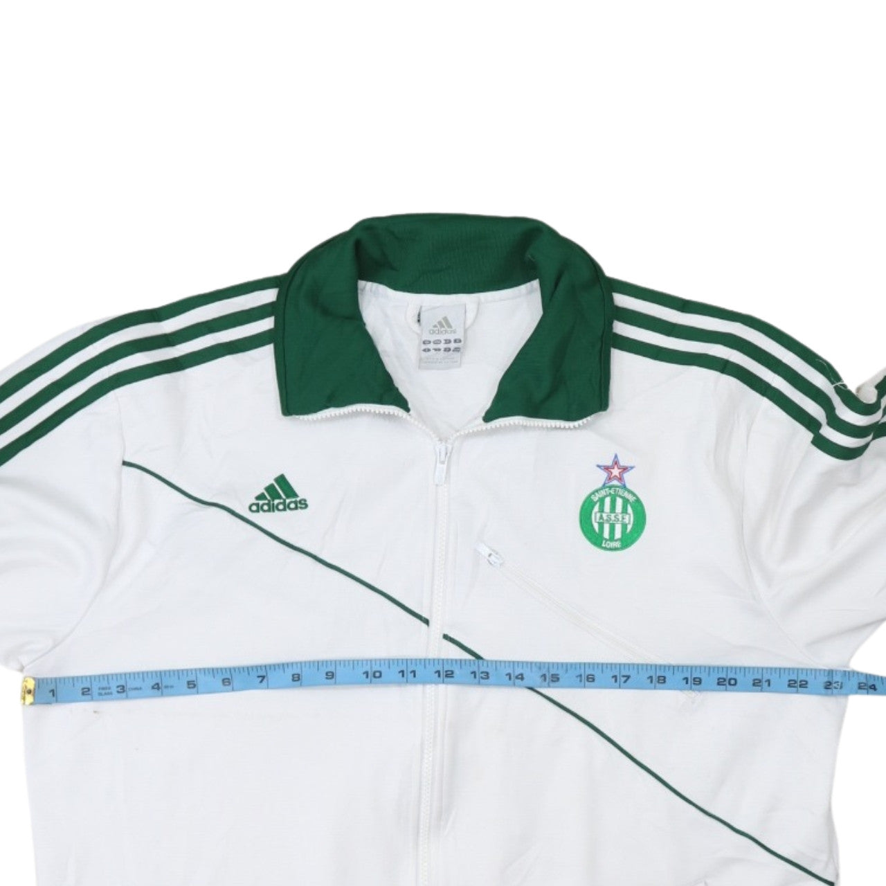 Adidas Men’s White Green XL Track Jacket Football Full Zip