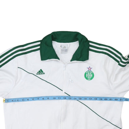 Adidas Men’s White Green XL Track Jacket Football Full Zip