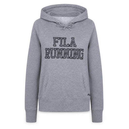 Front view of Fila women’s grey xs pullover hoodie sweatshirt running style