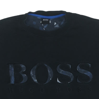Hugo Boss Men's Black Logo Crew Neck Pullover Sweatshirt M
