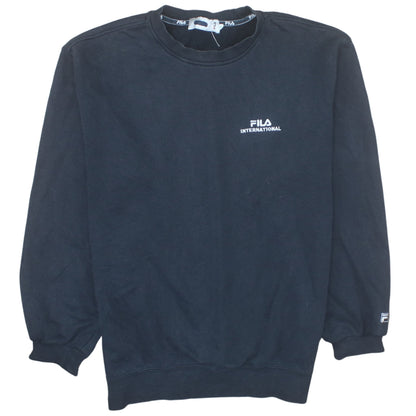 FILA International Black Cotton Crew Neck Women's Sweatshirt M