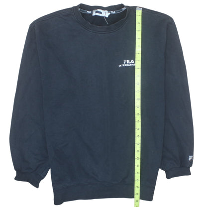 FILA International Black Cotton Crew Neck Women's Sweatshirt M