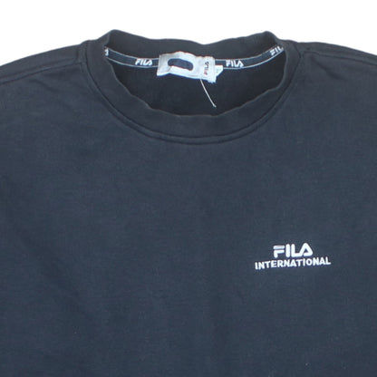 FILA International Black Cotton Crew Neck Women's Sweatshirt M