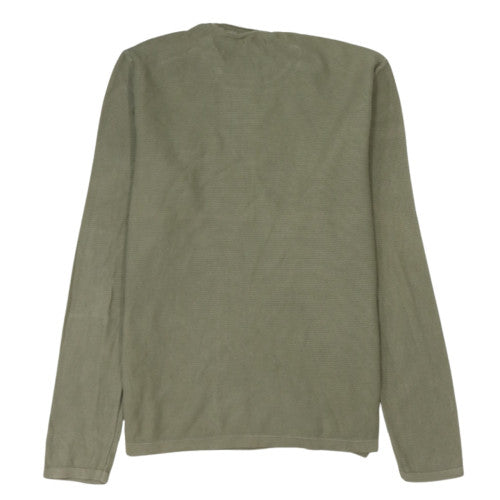 Napapijri Men's Green Cotton Waffle-Knit Pullover Jumper L