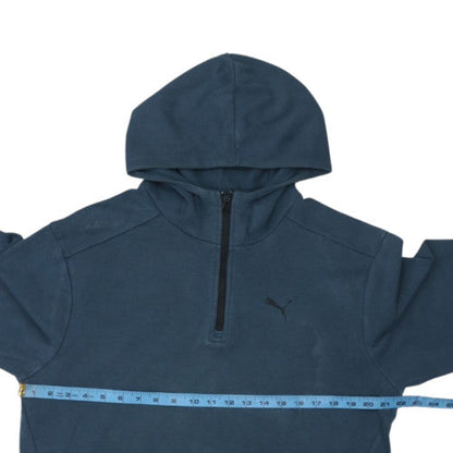 Puma Men's Blue 1/2 Zip Hoodie Regular Fit Size M
