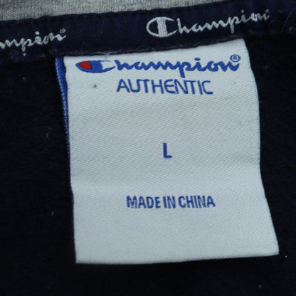 Champion Men's Blue Pullover Hoodie L Fleece Regular Fit