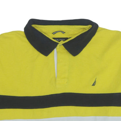 Nautica Men's Yellow Colourblock Cotton Polo Shirt XL