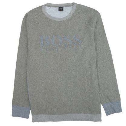 Hugo Boss Men's Grey 3XL Logo Pullover Sweatshirt