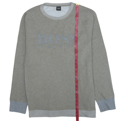 Hugo Boss Men's Grey 3XL Logo Pullover Sweatshirt