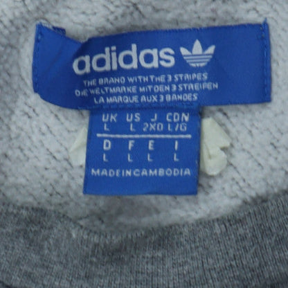 adidas Men's Grey Crew Neck Pullover Sweatshirt L Sports Style