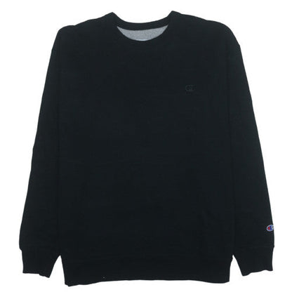 Champion Mens Black 2XL Pullover Crew Neck Fleece Sweatshirt