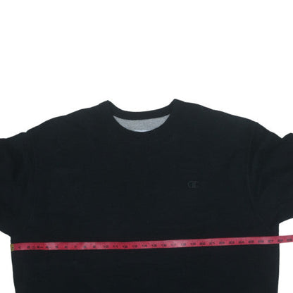 Champion Mens Black 2XL Pullover Crew Neck Fleece Sweatshirt