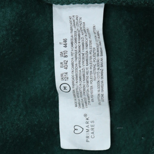 Primark NFL NY Jets Green Sweatshirt Women 12-14 M Cotton Blend Crew Neck
