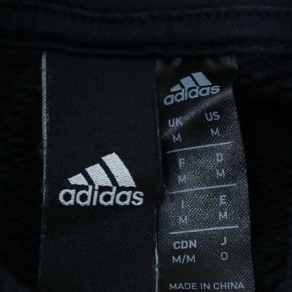 Adidas Women's Black Full Zip Hoodie Medium Gold Logo Cotton Blend