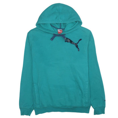 Puma Men's Green Pullover Hoodie XL Logo Cotton Blend Sweatshirt