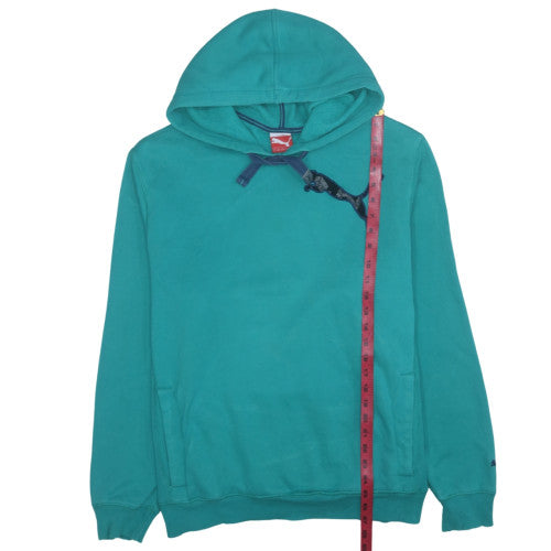 Puma Men's Green Pullover Hoodie XL Logo Cotton Blend Sweatshirt