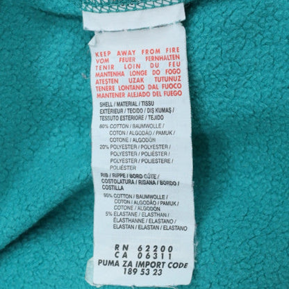 Puma Men's Green Pullover Hoodie XL Logo Cotton Blend Sweatshirt