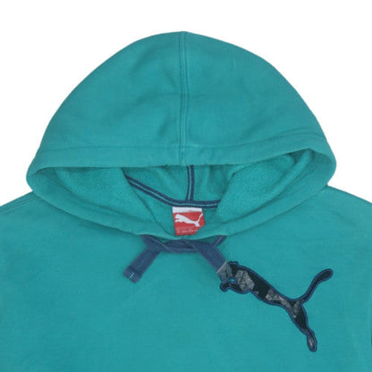 Puma Men's Green Pullover Hoodie XL Logo Cotton Blend Sweatshirt