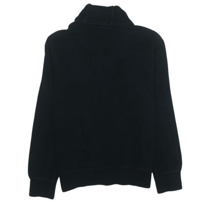 Polo Ralph Lauren Women's Black Henley Sweatshirt Size M Fleece