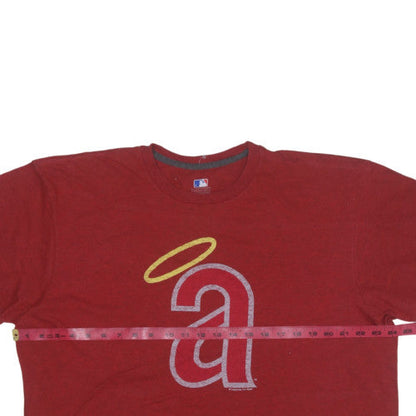 MLB Cooperstown Collection Men's Red 2XL Angels Logo T-Shirt