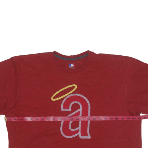 MLB Cooperstown Collection Men's Red 2XL Angels Logo T-Shirt