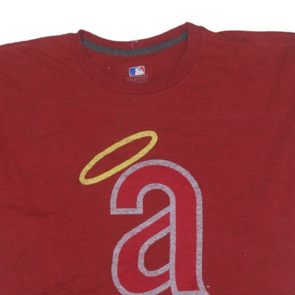 MLB Cooperstown Collection Men's Red 2XL Angels Logo T-Shirt