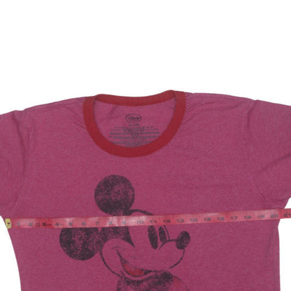 Disney Women’s Pink Mickey Mouse Ringer T-Shirt XL