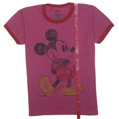 Disney Women’s Pink Mickey Mouse Ringer T-Shirt XL