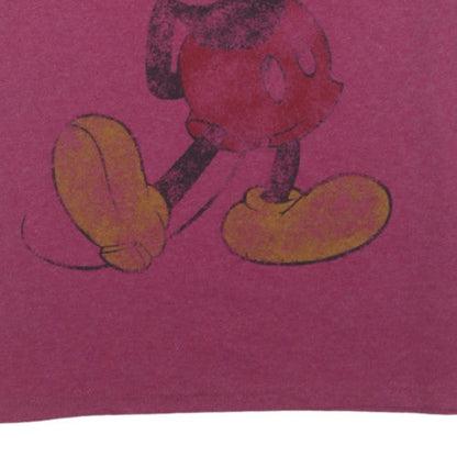 Disney Women’s Pink Mickey Mouse Ringer T-Shirt XL