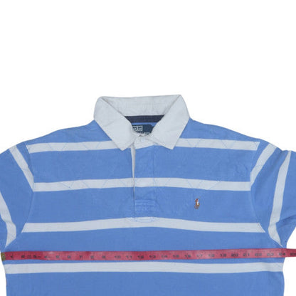 Ralph Lauren Men's Blue Striped Cotton Polo Shirt XL Classic Fit
