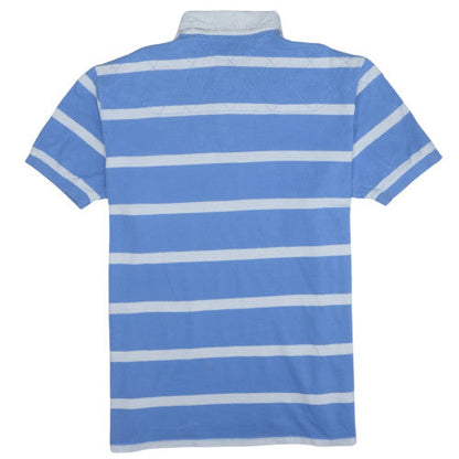 Ralph Lauren Men's Blue Striped Cotton Polo Shirt XL Classic Fit