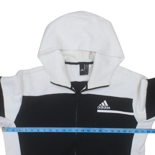 Adidas Mens Black Full Zip Hoodie L Logo Sports Fleece Jacket