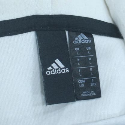 Adidas Mens Black Full Zip Hoodie L Logo Sports Fleece Jacket