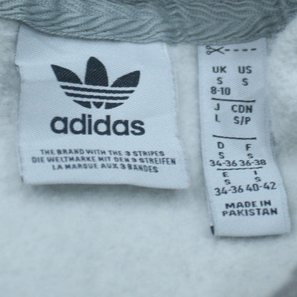 Adidas Womens Grey Pullover Hoodie Size S 8-10 Hooded Sweatshirt