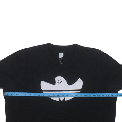 adidas Mens Black 2XL Funny Logo Crew Neck Short Sleeve T-Shirt