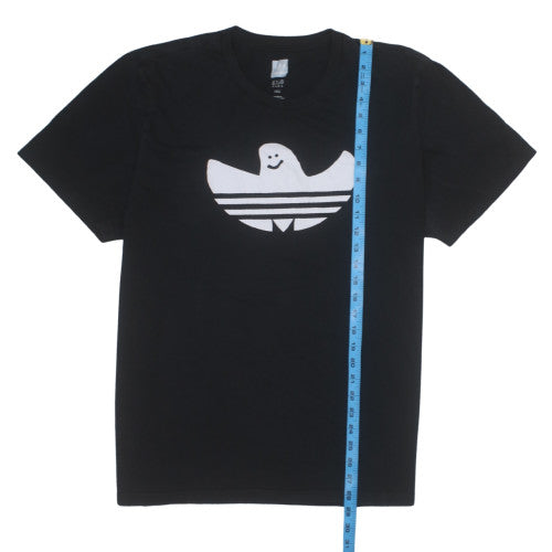 adidas Mens Black 2XL Funny Logo Crew Neck Short Sleeve T-Shirt