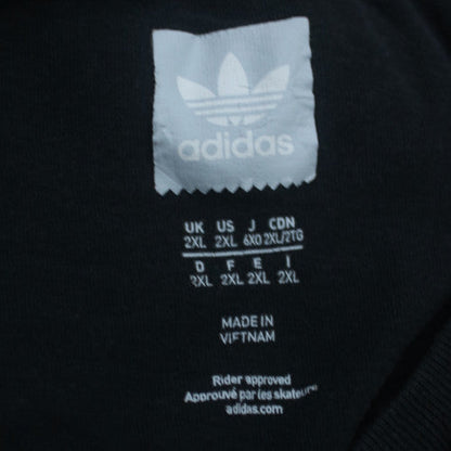 adidas Mens Black 2XL Funny Logo Crew Neck Short Sleeve T-Shirt