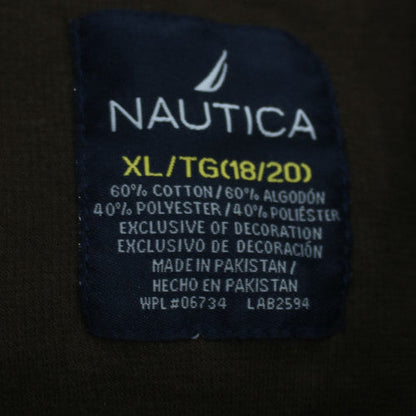 Nautica Boys Brown Cotton Blend Henley Jumper XL 18/20 Long Sleeve