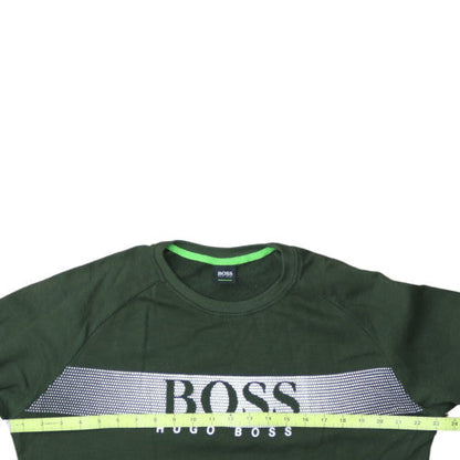 Hugo Boss Men's Green Crew Neck Pullover Sweatshirt L