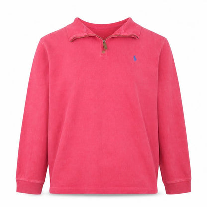 Ralph Lauren Men's Pink Cotton 1/4 Zip Sweatshirt Size L Classic Fit