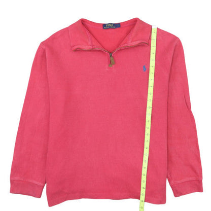 Ralph Lauren Men's Pink Cotton 1/4 Zip Sweatshirt Size L Classic Fit