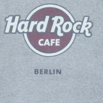 Hard Rock Cafe Berlin Womens Grey Burgundy Hoodie Size M Pullover