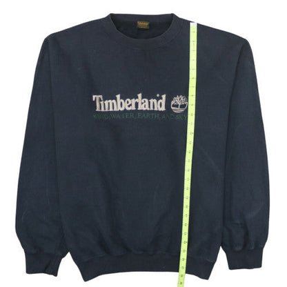Timberland Womens Navy Blue XL Pullover Sweatshirt Logo Cotton Blend