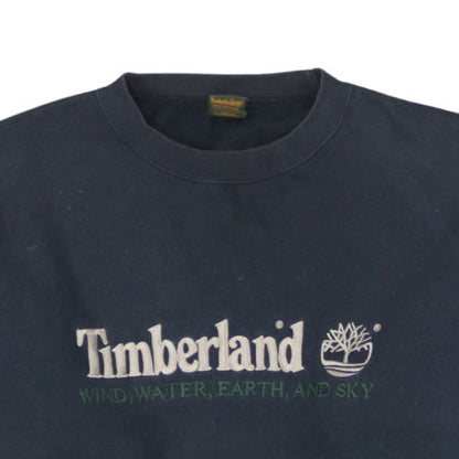 Timberland Womens Navy Blue XL Pullover Sweatshirt Logo Cotton Blend