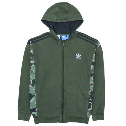 Adidas Men's Green Camouflage Full Zip Hoodie XL