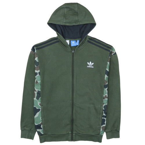 Adidas Men's Green Camouflage Full Zip Hoodie XL