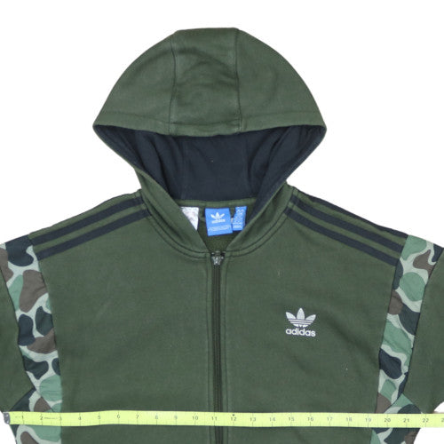 Adidas Men's Green Camouflage Full Zip Hoodie XL